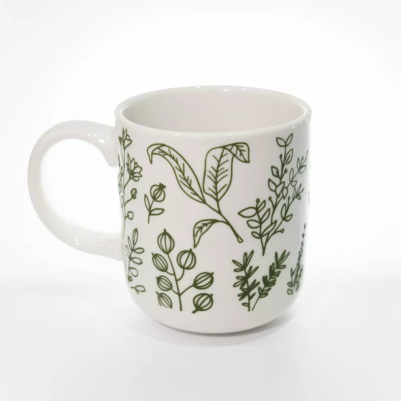 Botanical Print baltas akmens masės puodelis Botanical Print baltas akmens masės puodelis