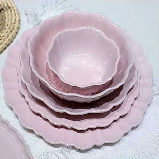 Macaron Pink keraminių dubenėlių rinkinys Macaron Pink keraminių dubenėlių rinkinys